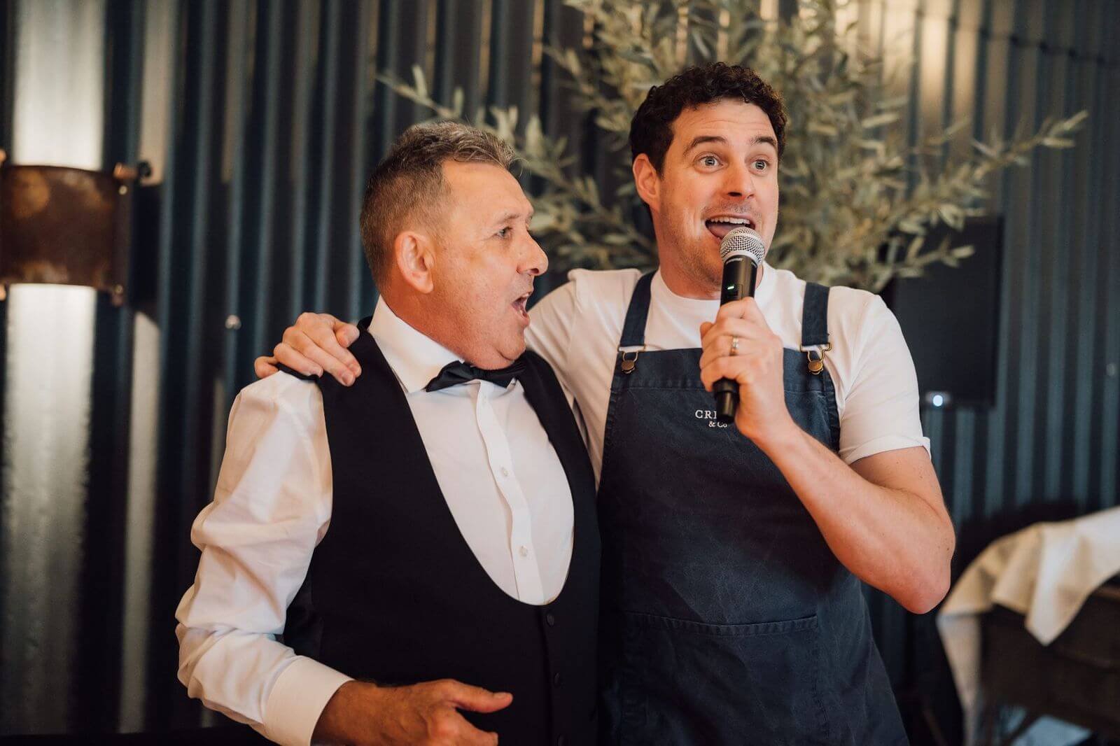 Singing Waiters James in action